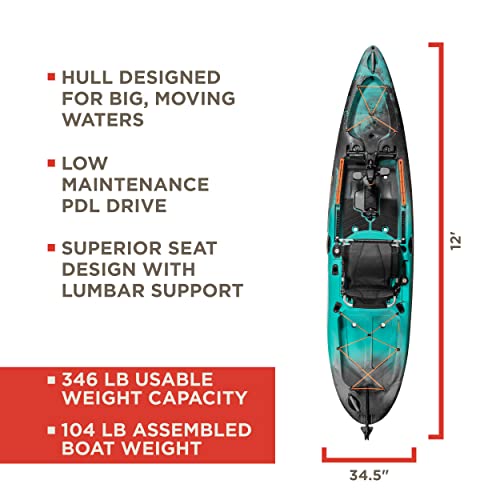Old Town Sportsman Salty PDL 120 Pedal Fishing Kayak Photic Camo