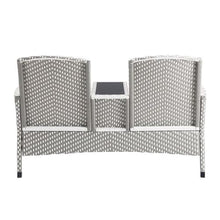 Furniture of America Gray Aluminum Patio Loveseat & Storage Bench Outdoor Set of 2 Grey