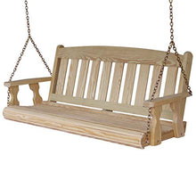 Amish Casual Heavy Duty 800 Lb Mission Treated Porch Swing with Hanging Chains (5 Foot, Unfinished)