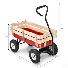Outdoor Garden Cart Heavy Duty Utility Wagon Garden Dump Cart with Removable Wooden Side for Lawn Camping