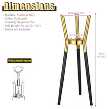 Eoweiot Free Standing Wine Cooler Bucket Stand, 84cm Stainless Steel Champagne Holder with Removable Tub,for KTV BBQ Restaurant Outdoor (C)