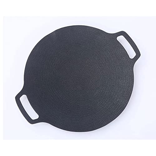 WERTGHJ Thick Cast Iron Frying Pan Flat Pancake Griddle Uncoated non-stick Bbq Grill Induction Cooker(36cm)