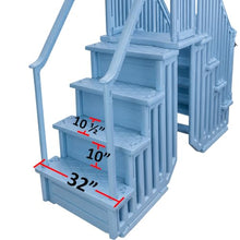 Aqua Select Anti-Slip Pool Steps Entrance System with Gate | Tranquil Blue | for Above Ground Swimming Pools | Safety Stairs Capacity Up to 400 lbs