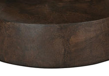 Seeheool Modern Round Outdoor Side Table with Magnesium Oxide for Patio Backyard Garden Pool Porch Lawn 22.25" x 22.25" x 24.75" Walnut