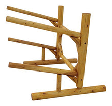Log Kayak Rack Freestanding 2-Place Kayak Storage System Natural Finish