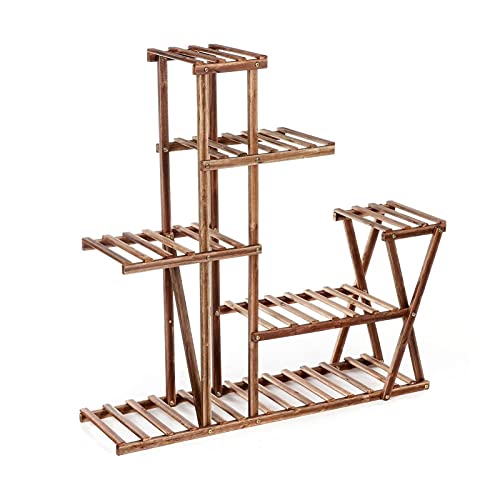 iumLeap Plant Stand 5-Layer Wooden Plant Shelves Rack Display Shelf Home Indoor Outdoor Yard Garden Patio Balcony Flower Planter Pot Stands Flower Stand