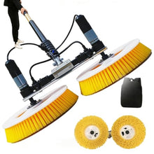 Multi Use Electric Spin Scrubber Solar Panel Cleaning Kit for Outdoor Window Pool Glass Washing,Dual Rotating Water Fed Brush with Telescopic Rod