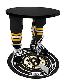 Team Tables Boston Hockey Table Black Table Top with Boston Puck Mat