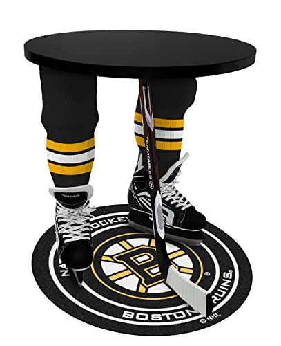 Team Tables Boston Hockey Table Black Table Top with Boston Puck Mat