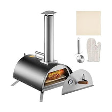 Stainless Steel Pizza Oven 12" Wood Fired Oven with Feeding Port Portable Wood Pallet Pizza Maker for Outdoor Cooking Durability, Efficience