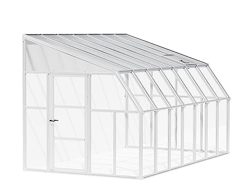 Palram - Canopia Sun Room Polycarbonate Lean-to Solarium 8' x 14', White