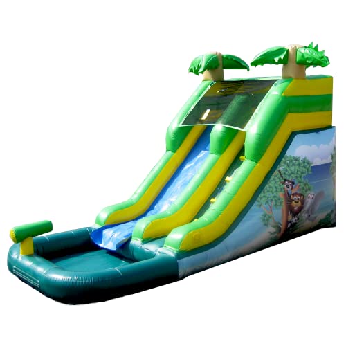 JumpOrange 12' Safari Inflatable Water Slide with Pool and Blower