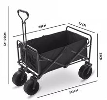 CWENZXDIA Garden Wagon Outdoor Folding Utility Wagon Offroad Trolley Garden Transport Handcart for All Surfaces Utility Cart