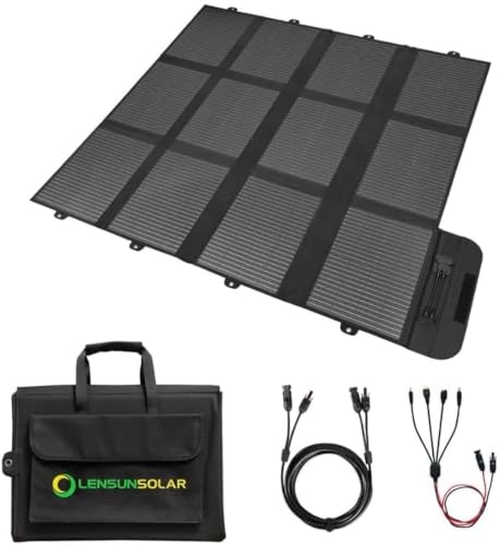 LENSUNSOLAR 300W Solar Blanket Complete Kit Ready to Charge Battery and Solar Generator Portable Lightweight for Camping