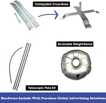 Generic Global Advertising Solutions Feather Flag Telescoping Hardware 14ft Pre Curved Pole Kits Pack 9