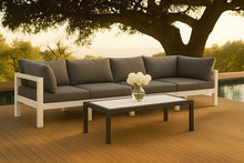 Meridian Furniture 372-C Nizuc Collection Modern | Contemporary Outdoor Patio Coffee Table with Durable Aluminum Frame