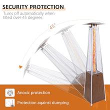 48000 BTU Pyramid Patio Heater with Glass Tube, Wheels and Cover