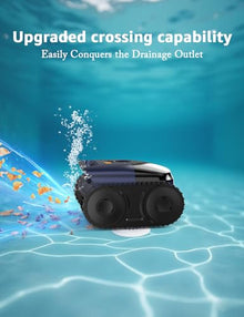 OOTDAY Cordless Pool Vacuum for Inground Pools, Cordless Robotic Cleaner up to 2150 Sq.ft, Wall and Waterline Cleaning Vacuum, Drains Cross, Self-Parking Lasts 180 Mins