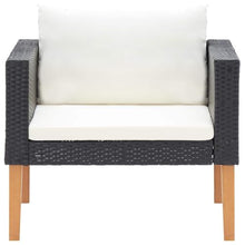 RJPLMFV 4 Piece Patio Lounge Set with Cushions Poly Rattan Black