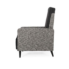 Christopher Knight Home Murdock Outdoor Recliner with Cushion Wicker Mixed Black/Dark Gray Set of 2