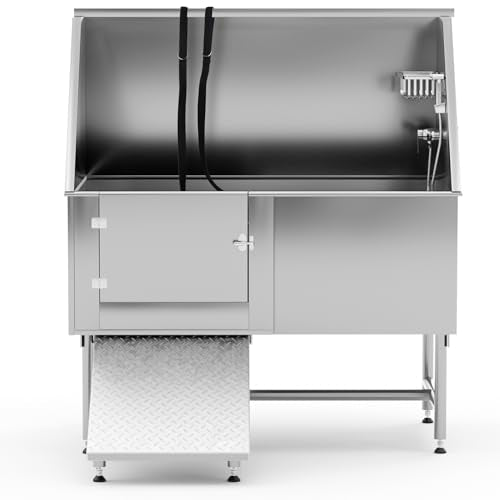 Wanttii Professional Stainless Steel Dog Bathing Station Silver