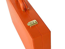 Zaza & Sacci Leather Backgammon Set 20" Orange