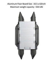 AQUOS Heavy-Duty Inflatable Pontoon Boat with Stainless Steel Guard and Trolling Motor Remote Control 12V 55LBS with FootControl
