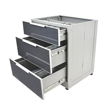 Blue Sky Outdoor Living ,OKC3024GDR3DG, 3-Drawer Outdoor Kitchen Cabinet – Heavy-Duty Storage – Weather-Resistant Modular Base for Patios and BBQ Islands – Slate Gray