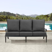 Oakland Living Black Aluminum Patio Deep Seating Outdoor Sofa Couch with Black Cushions
