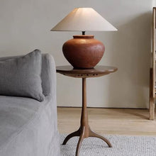 AERWYTRFS Nightstand Sofa Table Household Simple Solid Wood Round Side Table Living Room Sofa Next to Small Coffee