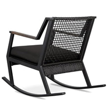 Home Square Aluminum Frame Patio Rocker Chair in Black Finish - Set of 4