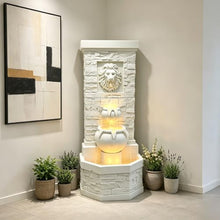 42'' Lion Head Outdoor Water Feature Fountain for Garden with Lights