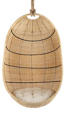 KOUBOO Cocoon Wicker Seat Cushion, Natural Color Hanging Swing Chair, Brown