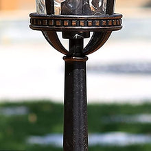 PeiyuLight Modern Outdoor Aluminum and Glass Light Pole - Waterproof Decorative Lamp for Garden, Deck, and Patio (Black)