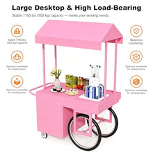 Mobile Food Cart with Canopy & Wheels, Portable Serving Station for Outdoor Party, BBQ & Tailgating, 6 Colors Metal Concession Stand for Sale with Drawer & Storage Cabinet(Orange,100cm/39in)