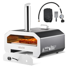 VEVOR Dual Fuel Pizza Oven Outdoor, 16 in Wood Fire & Propane Gas Pizza Oven, Portable Pellet & Propane Pizza-Maker with Thermometer, Large Multi Fuel Pizza Cook for Outside Camping & Backyard