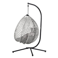 Merax Egg Hanging Chair with Stand, Indoor/Outdoor Swinging Wicker Hammock Chair for Patio, Garden, or Living Room