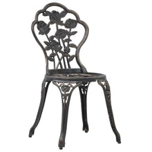 HGFDVCMR 23 Inch Cast Aluminum Bistro Table, Round Bronze Floral Motif