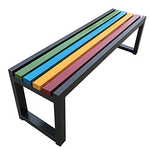 TBLOTYD Garden Benches, Outdoor Bench Park Wooden Bench, Sturdy Cast Iron Frame City/Yard Slatted Seat, Modern Leisure Sun-Proof Anti-Corrosion Dining Table and Benche,A-100cm×40cm×45cm