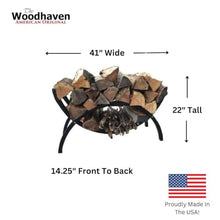 Woodhaven Black Crescent Firewood Rack With Cover (5 Foot)