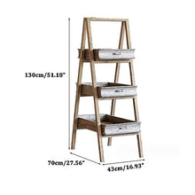 Plant Shelf For Multiple Plants Foldable Wood Flower Stand Simple Retro Storage Shelf Multifunctional Planters Flower Shelves With Drawer Plant Display Stand Wooden For Indoor Outdoor Corner