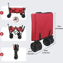 CWENZXDIA Garden Wagon Utility Carts Folding Wagon Multifunctional Foldable Camping Cart 12 Bearing Universal Wheel Trolley Utility Cart(B)