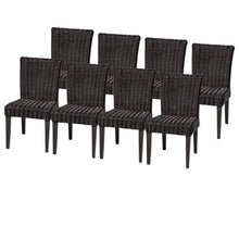 Afuera Living Wicker Aluminum Frame Patio Dining Chairs Set of 8 Espresso