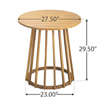 Christopher Knight Home Outdoor Bistro Set 3 Piece, Acacia Wood Round Dining Table and 2 Wicker Dining Chairs with Cushions, Teak Finish Patio Furniture Set for Balcony Garden Deck