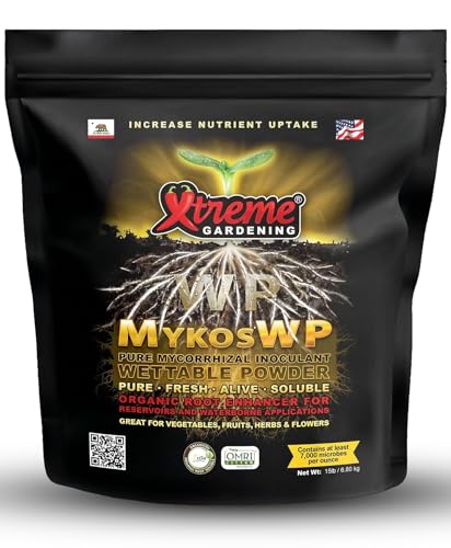 Xtreme Gardening Mykos WP Mycorrhizae Powder – Organic Mycorrhizae for Plants – Mycorrhizal Fungi Root Stimulator for Plants – Ideal for Seedlings, Transplants, Bare-Root Trees & Hydroponics (15 lbs)