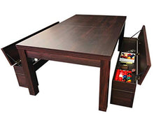 Simba USA 7Ft Pool Table Billiard Green Dining Table with Benches Brown Green