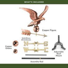 Good Directions Smithsonian Eagle Copper Weathervane, Includes Adjustable Roof Mount for Easy Installation - Hand-Polished Copper