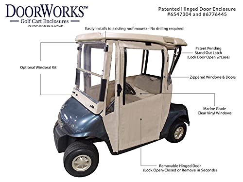 DOORWORKS GOLF CART ENCLOSURES Golf Cart Cover Sunbrella Wheat