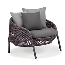 Apk i bc Outdoor Rattan Single Person Low Back Sofa Chair, Lightweight, Load-Bearing Capacity, Suitable for Outdoor Seaside Use, Equipped with 3 Pillows and 1 Cushion(Black,80 * 85 * 70)