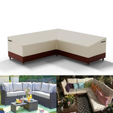 OHZI3Q 420D Outdoor V-Shaped Heavy Sofa Cover Duty Lawn Furniture Waterproof Patio Couch Cover for Sofa(Stripe,215x215x85x78cm)